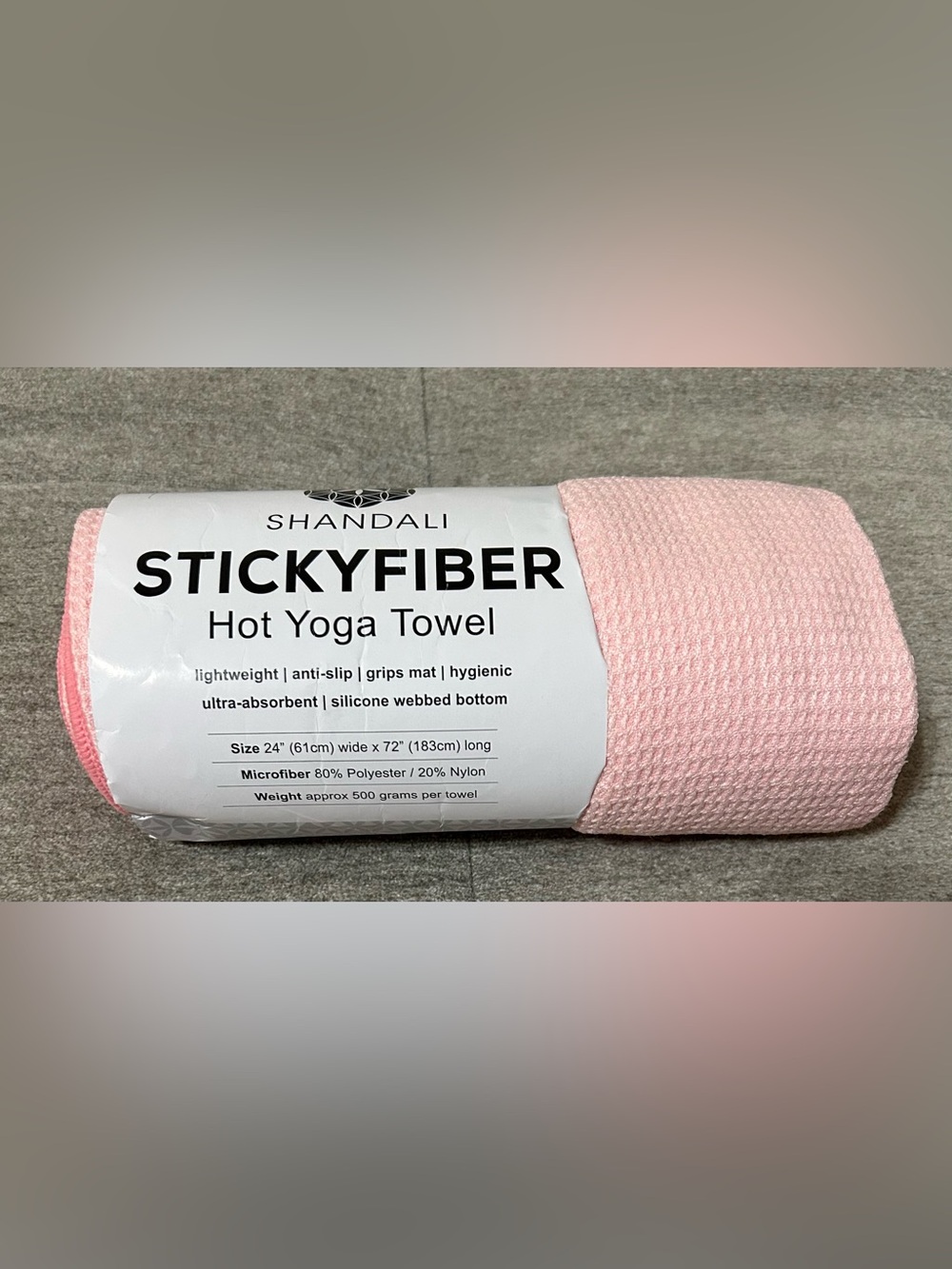 Pink StickyFiber Hot Yoga Towel